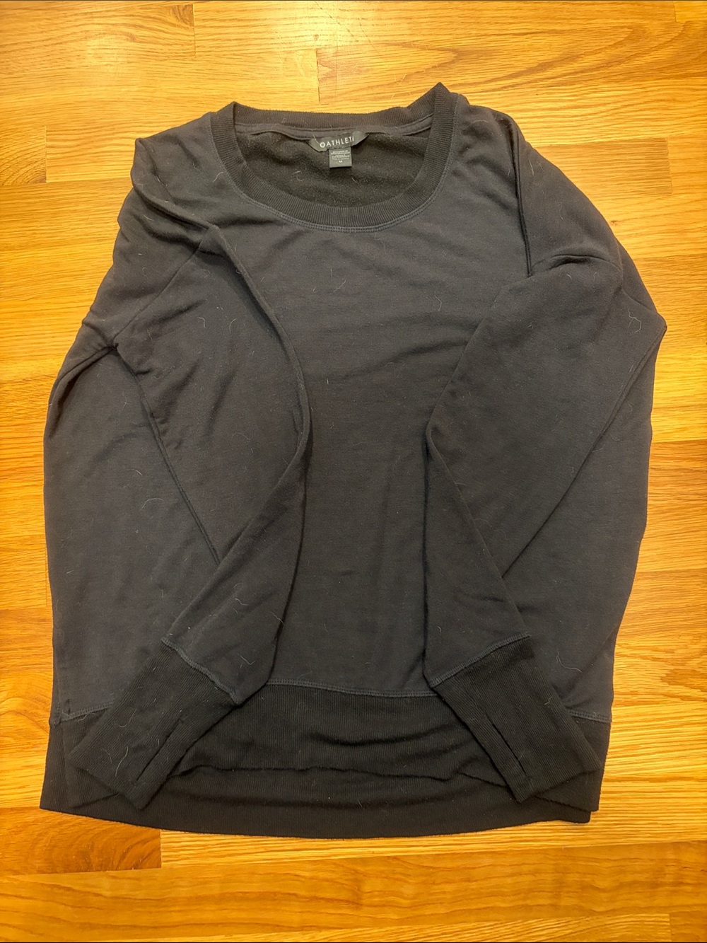 Athleta Black Long Sleeve Crew Pullover